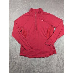 Nike Youth Zip 1/4 Sweatshirt Size XL 16-18 Pink Long Sleeve Athletic Top Kids